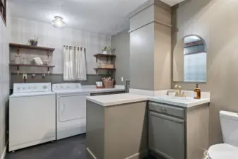 Refreshed utility room with 1/2 bath