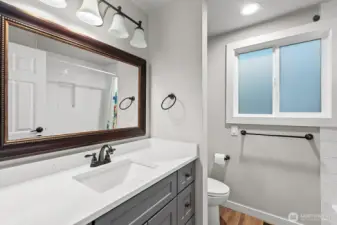 Fully remodeled Full Bath on the upper level.