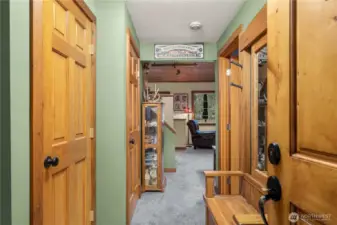 All wood framed doors and windows.