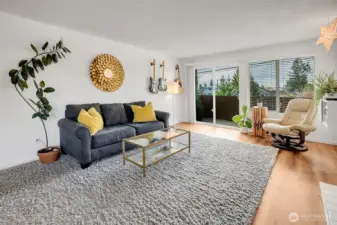 Bright, well lit end unit faces West.