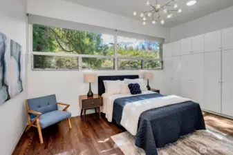 Wall of built-in wardrobe space