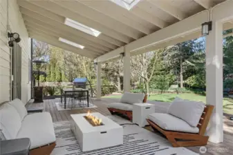 View of your covered lanai and yard from the other side.