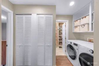 Full-size washer and dryer and ample storage available throughout the home.