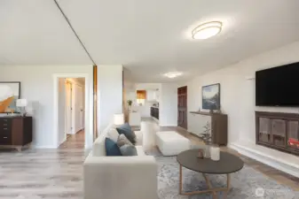 Living Room - Accordion Door Hidden (Virtually Staged)