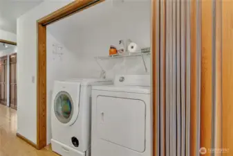 Washer and dryer on the main level.