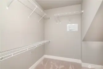 Spacious walk-in closet for the primary! bedroom.