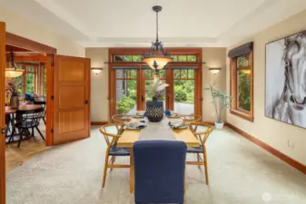 Grand formal Dining room with outdoor patio access