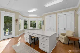This bedroom was used as a quilting room but could also make a great bonus room, exercise room or play room.