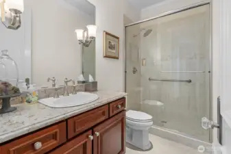 Another guest bathroom in the main house.  There are tankless water heaters in the main house and pool house.
