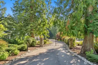 Security gate at entrance of property.  Tesla charging station is already in place!