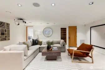Media room or game room in the lower level.