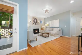 Hardwood floors throughout add elegance and warmth.