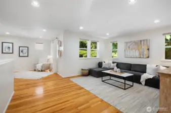 The upper level loft is a versatile layout for multiple uses and activities.