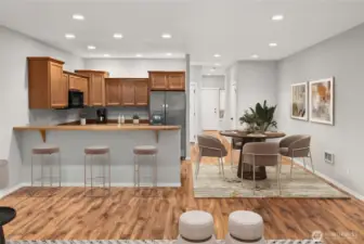 Living/Kitchen Virtually Staged