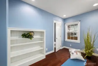 Private studio/office area off formal living room