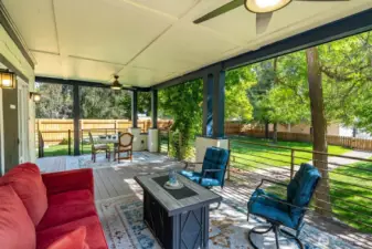 400+ SF covered deck with fans and lighting to maximize outdoor living