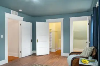 Primary suite with 2 closets - and room for dressers