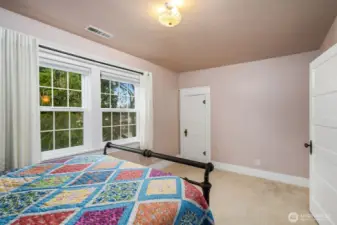 Bedroom #2 with walk-in closet - double bed seen