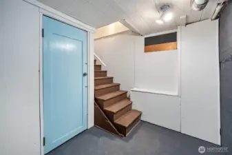 Partially finished basement area