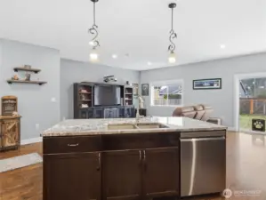 No feeling isolated when you're working in this kitchen!