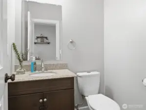 Half-bathroom downstairs right off the living room