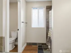 Separate shower, tub and toilet room