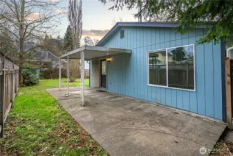 Large covered and paved patio—perfect for year-round enjoyment