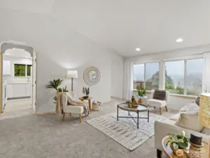 From the moment you walk in, you'll notice the gorgeous lake views from every room on the back of the house- even on a rainy day.