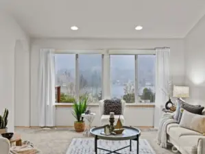 You'll sink into the couch as you stare out across the lake as the stress of the day leaves your body.