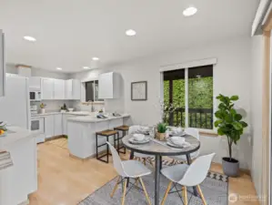 The mature landscaping provides privacy from the neighbors.