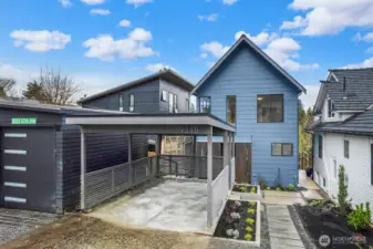 Covered carport and new landscaping