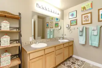 Primary bathroom - double sinks, soaking tub and separate shower