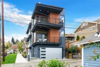 Easy alley access into the secure, two car garage.