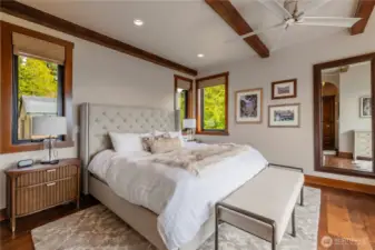 Primary suite has motorized shades