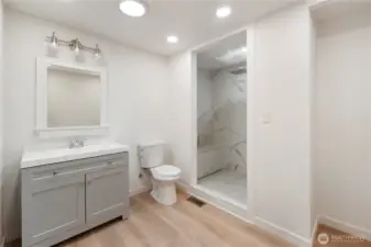 New spa-like primary bathroom with plenty of space (not pictured) to add a tub or additional vanity.