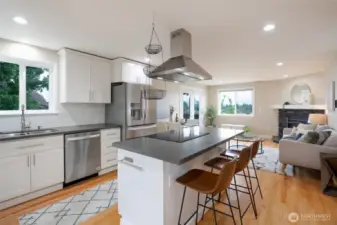 Open concept kitchen w/ island