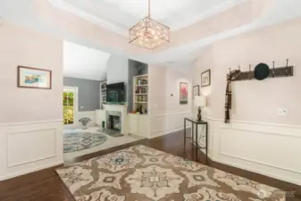 Welcoming entry leads right into the living room.