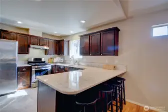 Great counter space & eating bar.