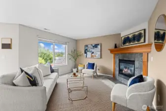 Family room with fireplace