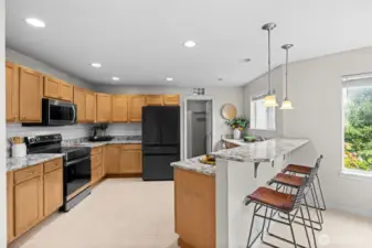 Kitchen with quartz countertops