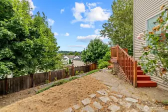 backyard with landscaping