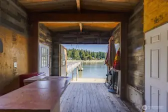 Casita / boathouse with bar and bath off of the dock, and an outdoor shower