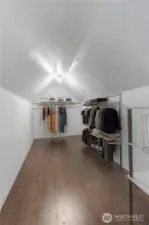 Generous in size and thoughtfully outfitted, this walk-in closet is a modern luxury layered onto the home’s historic framework. With room for clothing, accessories, and seasonal storage, it complements the 1910 craftsmanship by adding convenience that today’s lifestyle demands. (Virtually Staged)