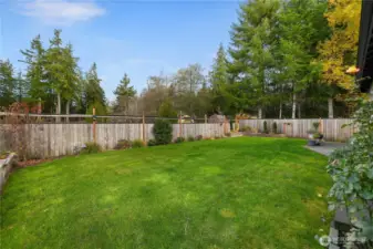 Fully fenced backyard