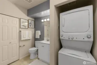 Washer and dryer for added convenience.