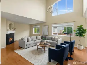 Family room staged