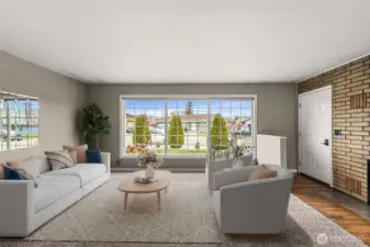 Virtual Staging in the living room.