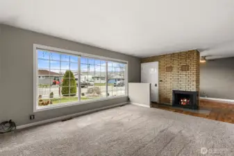 Cozy fireplace in the living room.