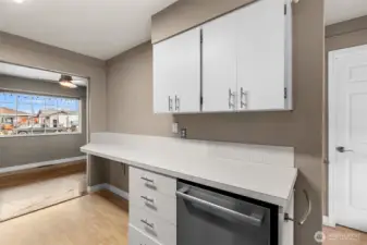 New stainless steel dishwasher.