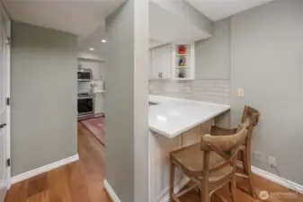 Breakfast eating bar.